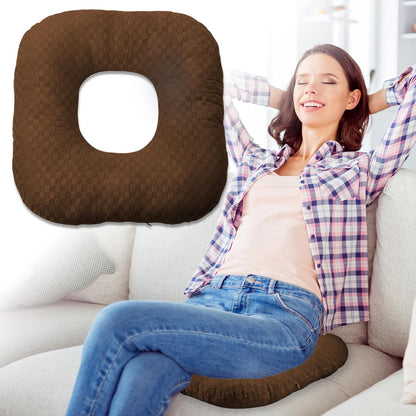 Stuffed Donut Pillow Seat Cushion | for Tailbone and Coccyx Pain, Hemorrhoids, Bed Sores, Pregnancy, Prostate, Surgery Recovery, Sitting Pressure Relief, for Home, Office and Car (Grey)