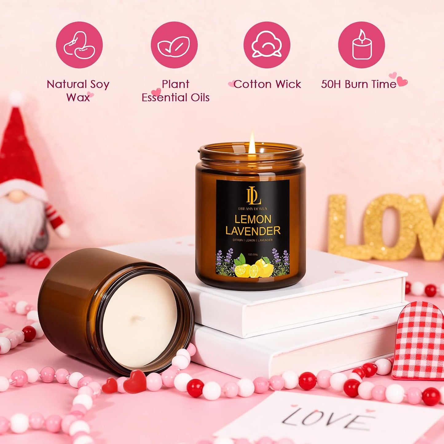 Scented Candles Set, 4 Pack Soy Candles for Home Scented, Candle Gifts for Women Men, 28oz 200 Hours Burn, Scents of Pineapple Cocktail/Coconut Vanilla/Pink Sands/Bahamian Breeze