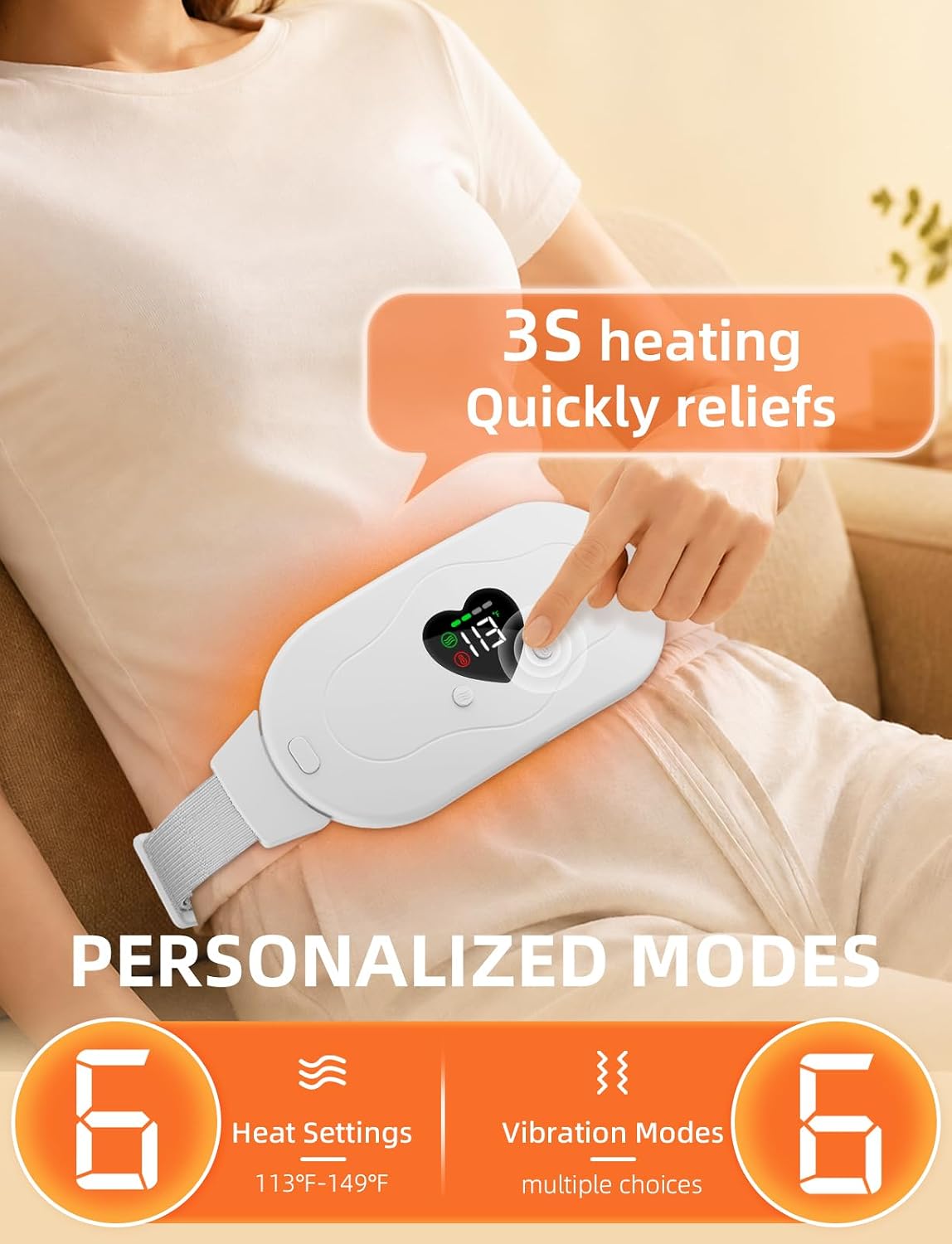 Glyduny Portable Heart Heating Pads, Electric Cordless Heat Pad