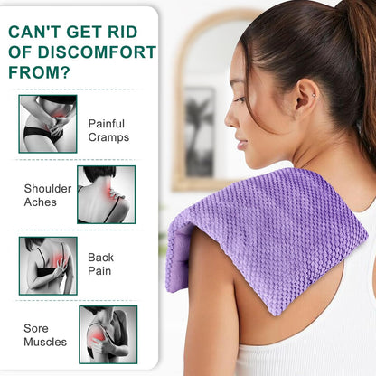 Microwavable Heating Pads 15 * 9", Weighted Moist Microwave Heat Pad for Cramps Neck Shoulder, Back Pain Relief, Warm Compress Rice Bean Bag Hot Pack for Muscles Ache, Joints, Unscented,1 Pack
