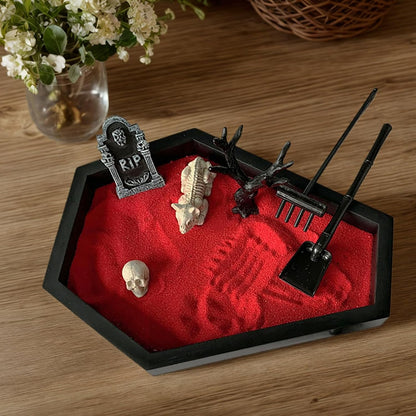 Zen Garden for Desk Gothic Gifts Office Desk Decor Mini Zen Garden Kit (Gothic Set A)