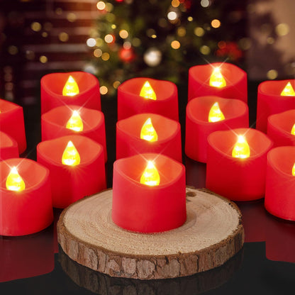 Homemory 24-Pack Flameless LED Tea Lights Candles Battery Operated, 200+Hour Fake Electric Candles TeaLights for Votive, Aniversary, Wedding Centerpiece Table Decor, Funeral, Halloween, Christmas
