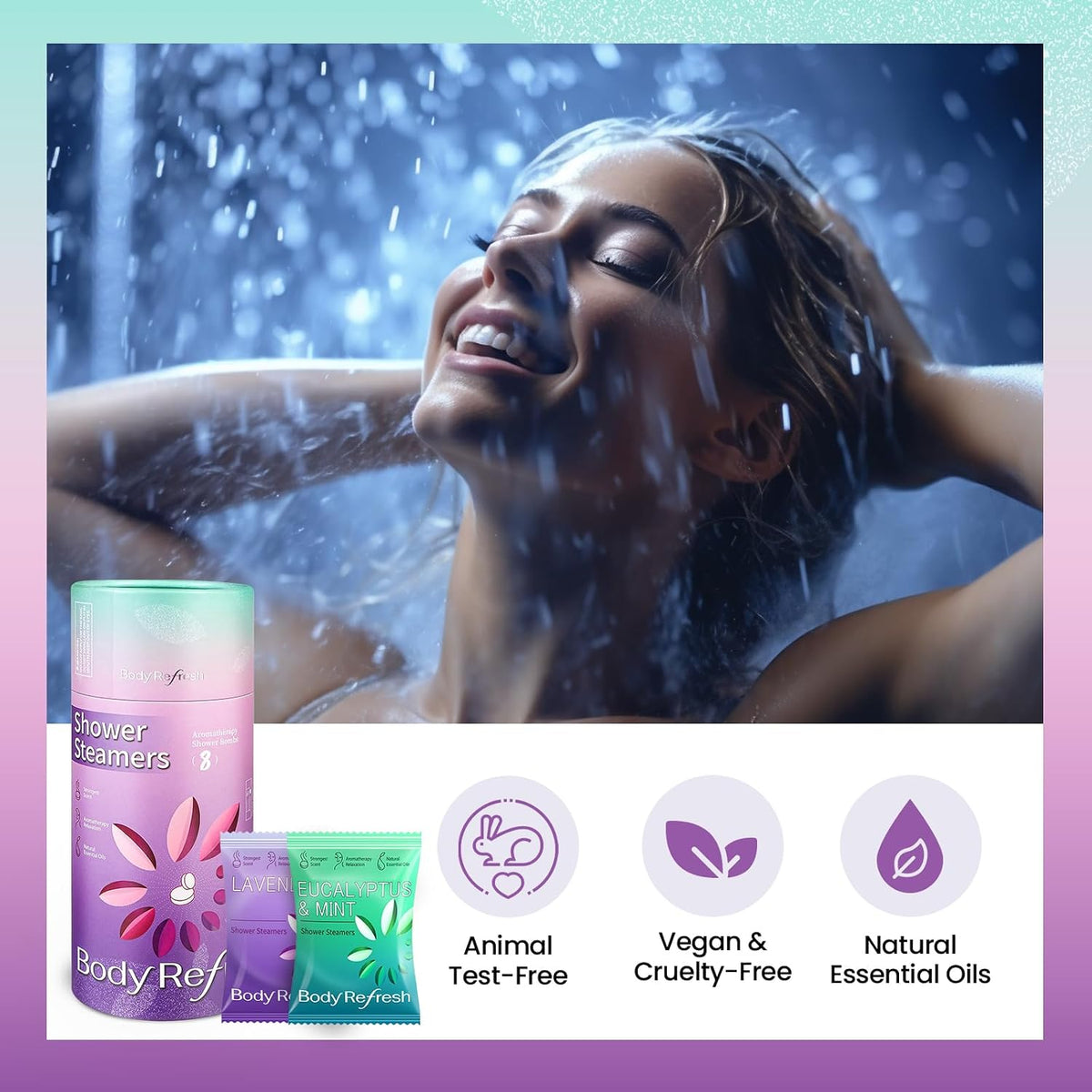 Shower Steamers Aromatherapy 8 Pack - Shower Bombs with Natural Essential Oils, Gifts for Women Mom Wife Men, Birthday Gifts for Women,Self Care, Relaxation, Home Spa, Travel Essentials