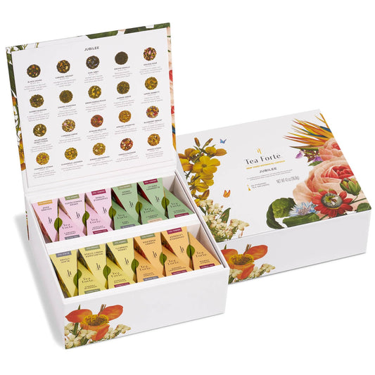 Tea Forte Tea Sampler, 40 Pyramid Infuser Bags, Premium Tea Gift Set