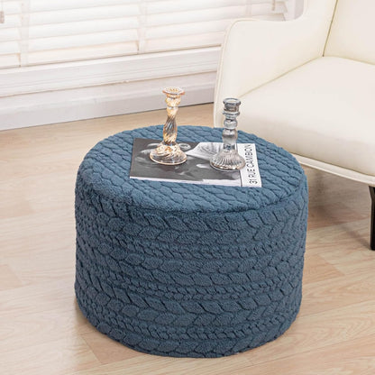 Round Pouf Ottoman 20 x 20 x 14 Inches Boho Poof Home Decor Floor Pouffe Ottoman Foot Rest for Couch Sofa Bean Bag Chairs Living Room Bedroom (Green)
