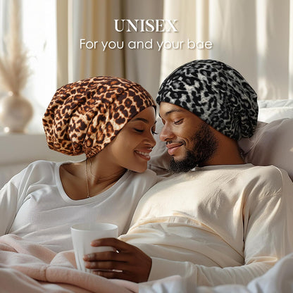 LULUSILK 100% Mulberry Silk Bonnet for Sleeping Women and Men, No More Frizzy Tangled Hair, Real Silk Sleep Cap for Curly Hair, Black, Pack of 1