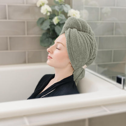ROLSHOL 2 Packs Large Microfiber Hair Towels for Women, Super Absorbent & Quick Dry Hair Towel Wrap for Curly Hair Long & Short Hair- Anti-Frizz Hair Turbans for Wet Hair - 27.5''*39.4''