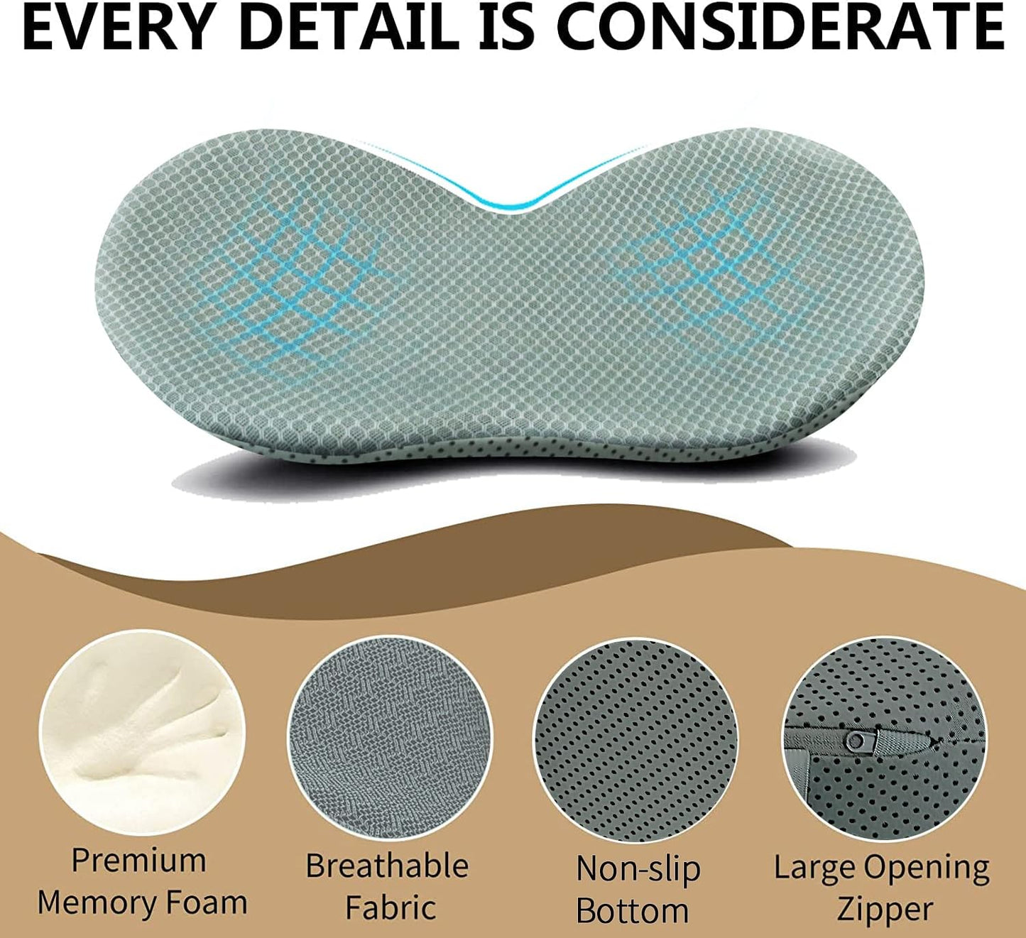 Livtribe Car Seat Cushion - Memory Foam Car Seat Pad - Sciatica & Lower Back Pain Relief - Car Seat Cushions for Driving - Road Trip Essentials for Drivers(Black)