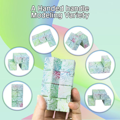 Infinity Cube Fidget Toy Stress Relieving Fidgeting Game for Kids and Adults,Cute Mini Unique Gadget for Anxiety Relief and Kill Time (Macaron Blue)
