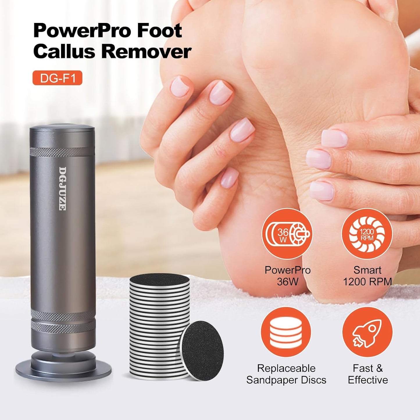 Electric Foot Callus Remover 36W, 1200RPM Heavy Duty Metal Grinder