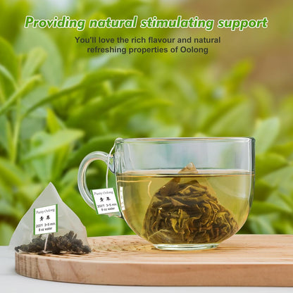 GTGLOTRA Oolong Tea Bags, 24 Whole Leaf Tea Bag, Alternative To Caffeine, 100% Natural Pure Tea, Stress Relief Pyramid Teabags, Suitable for Gifts, Office Reception, Vegan