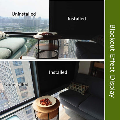 Bloss Blackout Window Film Privacy, 100% Sun Blocking Privacy Film for Glass, Removable Room Darkening Black Out Window Tint, Static Cling Frosted Glass Film (Black/Matte, 17.7" x 78.7")