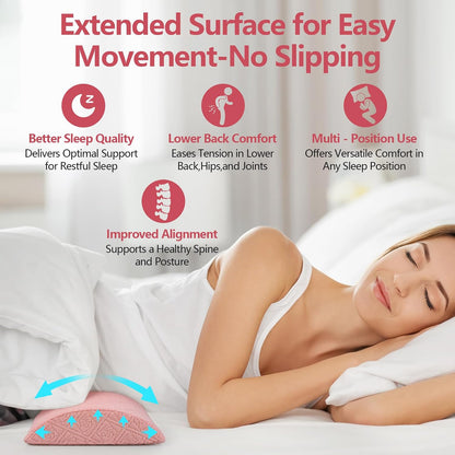 Cozyhealth - 3.15"H*23.6"L - Soft Lumbar Pillow for Sleeping, Memory Foam Back Lumbar Support Cushion for Lower Back Pain Relief Bed Waist Sleep Support Pillow for Side, Back Sleepers (White, Large)