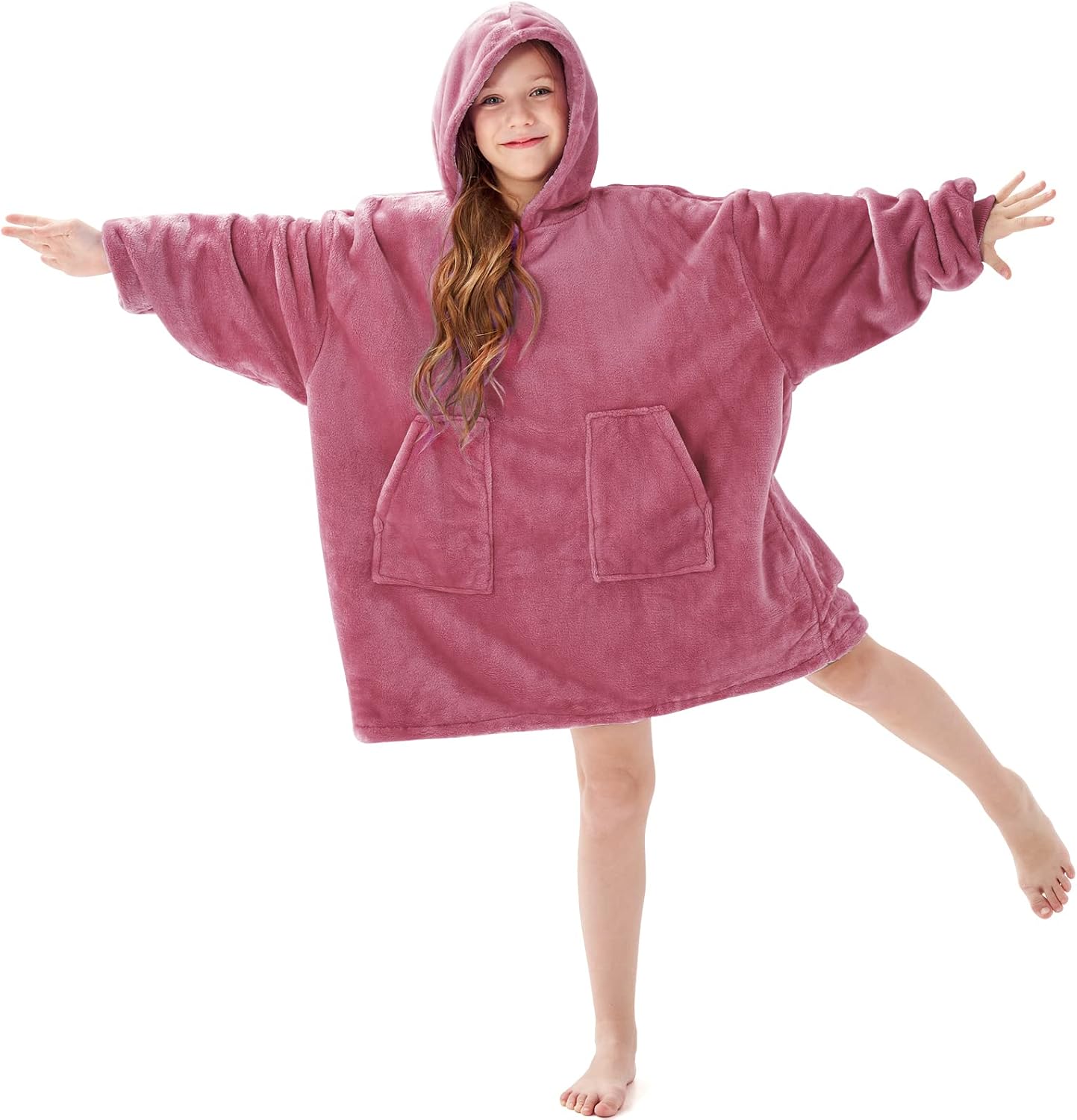 Aemicion Strawberry Blanket Hoodie,Oversized Sherpa Wearable Hooded Blanket,Warm Cozy Sweatshirt Gifts for Women Girls Adult