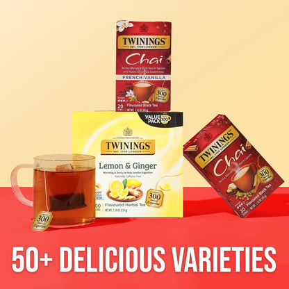 Twinings Camomile, Honey & Vanilla Herbal Tea Individually Wrapped Bags, 20 Count (Pack of 6), Naturally Caffeine-Free, Enjoy Hot or Iced, 120 Teabags