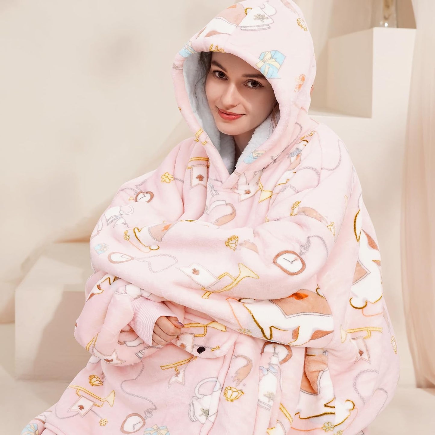 Narecte Cozy Oversized Blanket Hoodie Wearable Blanket Adults Soft Hooded Blanket Hoodie Birthday Gifts for Women Christmas - Colors A