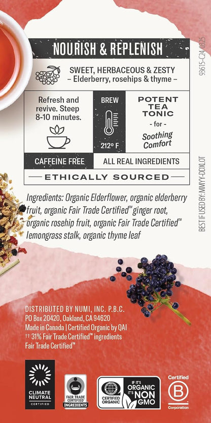 Numi Organic Immune Support Tea, 16 Herbal Tea Bags, Caffeine Free