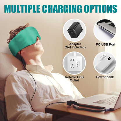 Heated Eye Mask for Dry Eyes and Sinus Pressure Relief, Ultra Soft Face Heating Pad for Tension Headache Relief Green