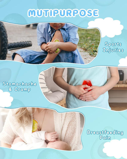 Small Ice Packs, 6 Pcs, Reusable Mini Gel Cold Packs for Injuries, Hot Cold Compress for Kid's Boo Boos, Headaches, Wisdom Teeth, Breastfeeding, Pain Relief, Fever, Mosquito Bite, First Aid 3" X 4.5"