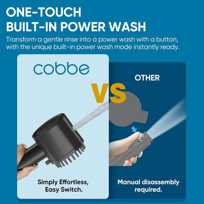 Cobbe Filtered Shower Head with Handheld, 4+1 Spray Mode Showerhead with Filters, Built-in Power Wash for Hard Water - Remove Chlorine - Reduces Dry Itchy Skin, Luxury Gray