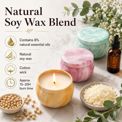 Scented Candles Gift Set for Women, 4 Pack Soy Wax Candles in Classic Bohemian Tins, Aromatherapy Candle Set, Birthday Gifts for Mom, Thank You Gifts