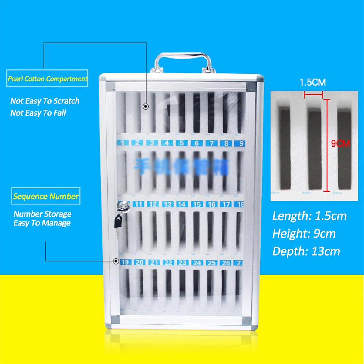 Cell Phone Charging Stations Phone Storage Cabinet Phone Storage Locker 24,36, 48, 60 Position Cell Phone Storage Box Pocket Chart Storage Locker Box With A Security Lock Can Be Carried (36slots )