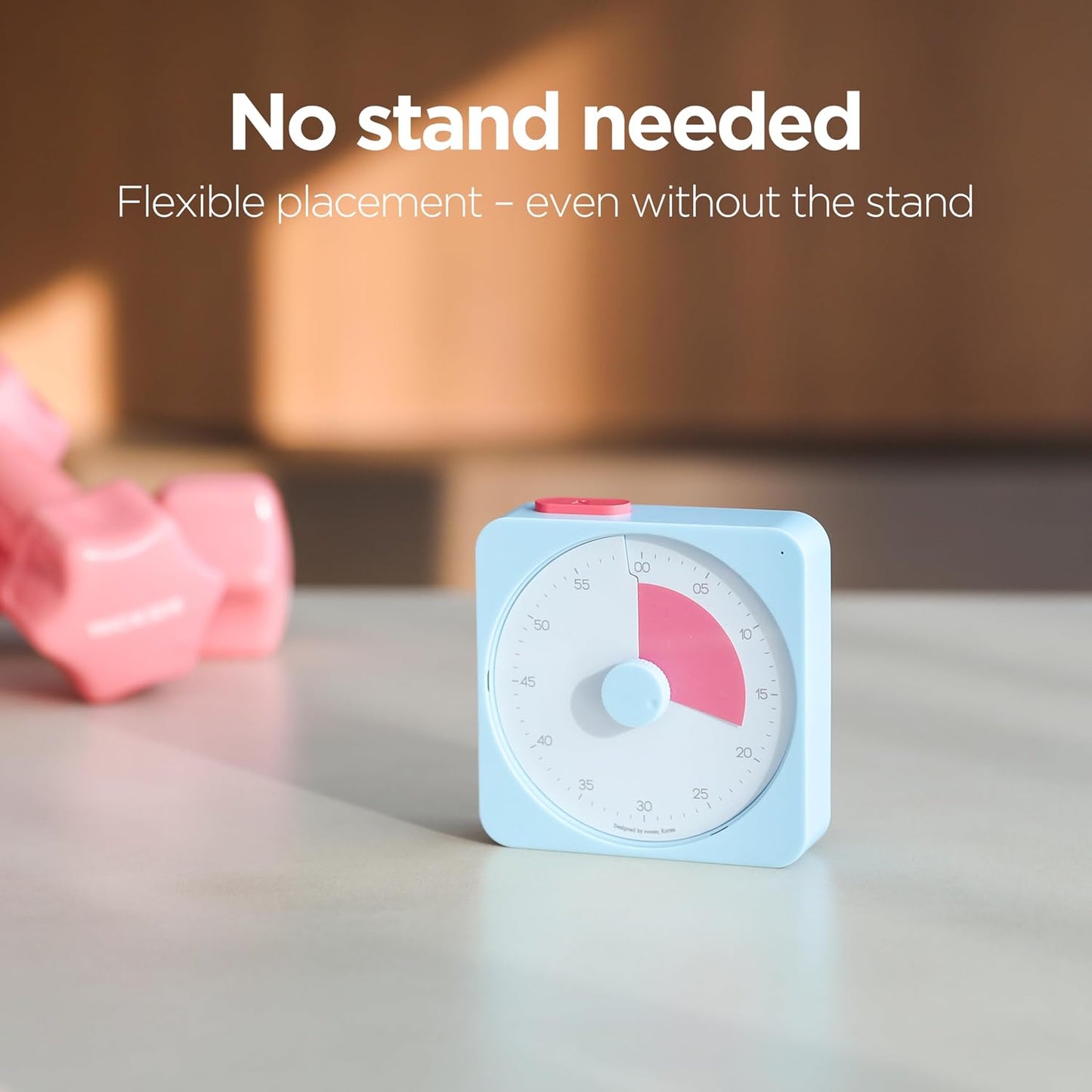 mooas Visual Timer for Kids & Adults, 60 Minute Analog Countdown Timer for Classroom School, Homeschooling, Silent Visual Timer for Study ADHD Pomodoro Time Management Battery Operated (Pink)