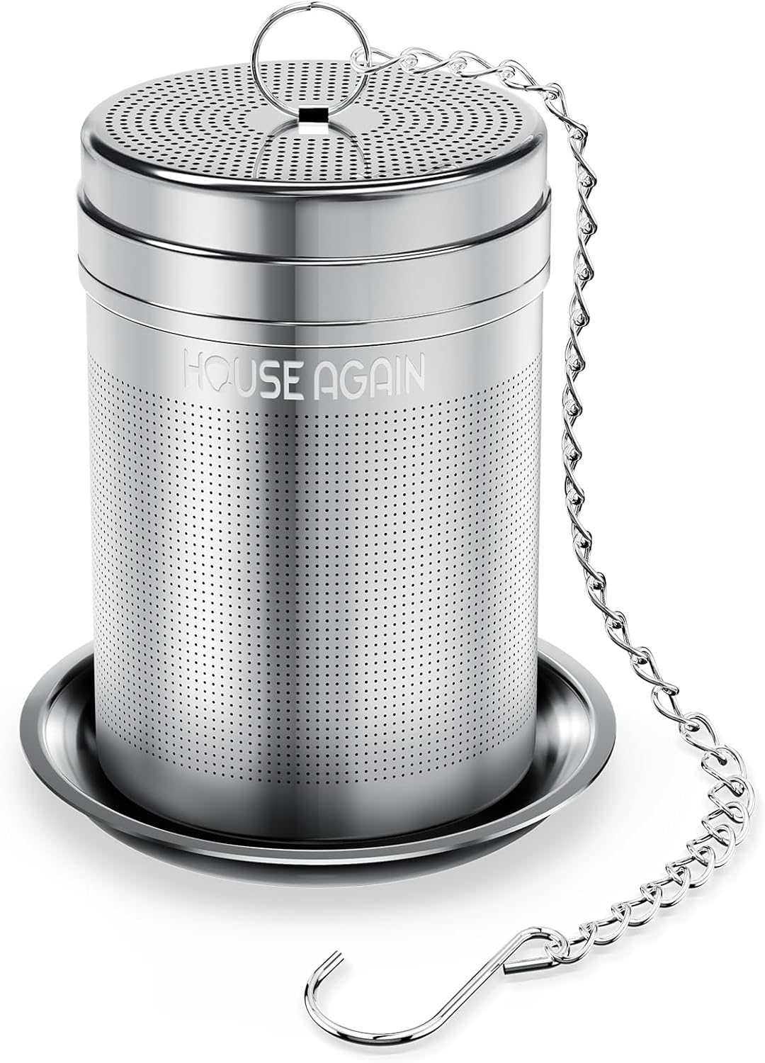 House Again Large Tea Infusers, Extra Fine Mesh Tea Strainers for Loose Tea, Slim Threaded Lid & 304 Stainless Steel, Filter Bags Diffusers, Loose Leaf Tea Steeper for Brew Tea Spices & Seasonings