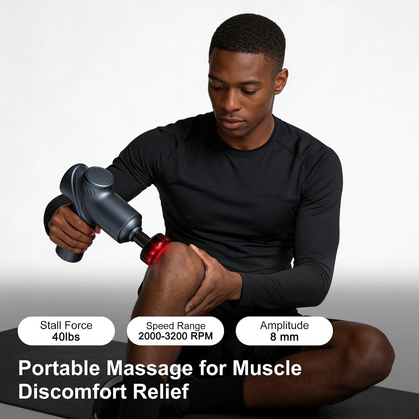 LEERCON Massage Gun Deep Tissue, Silent Motor and Portable Massage Gun with 4 Interchangeable Heads for Deep Muscle Relief and Relaxation, Relax Gift
