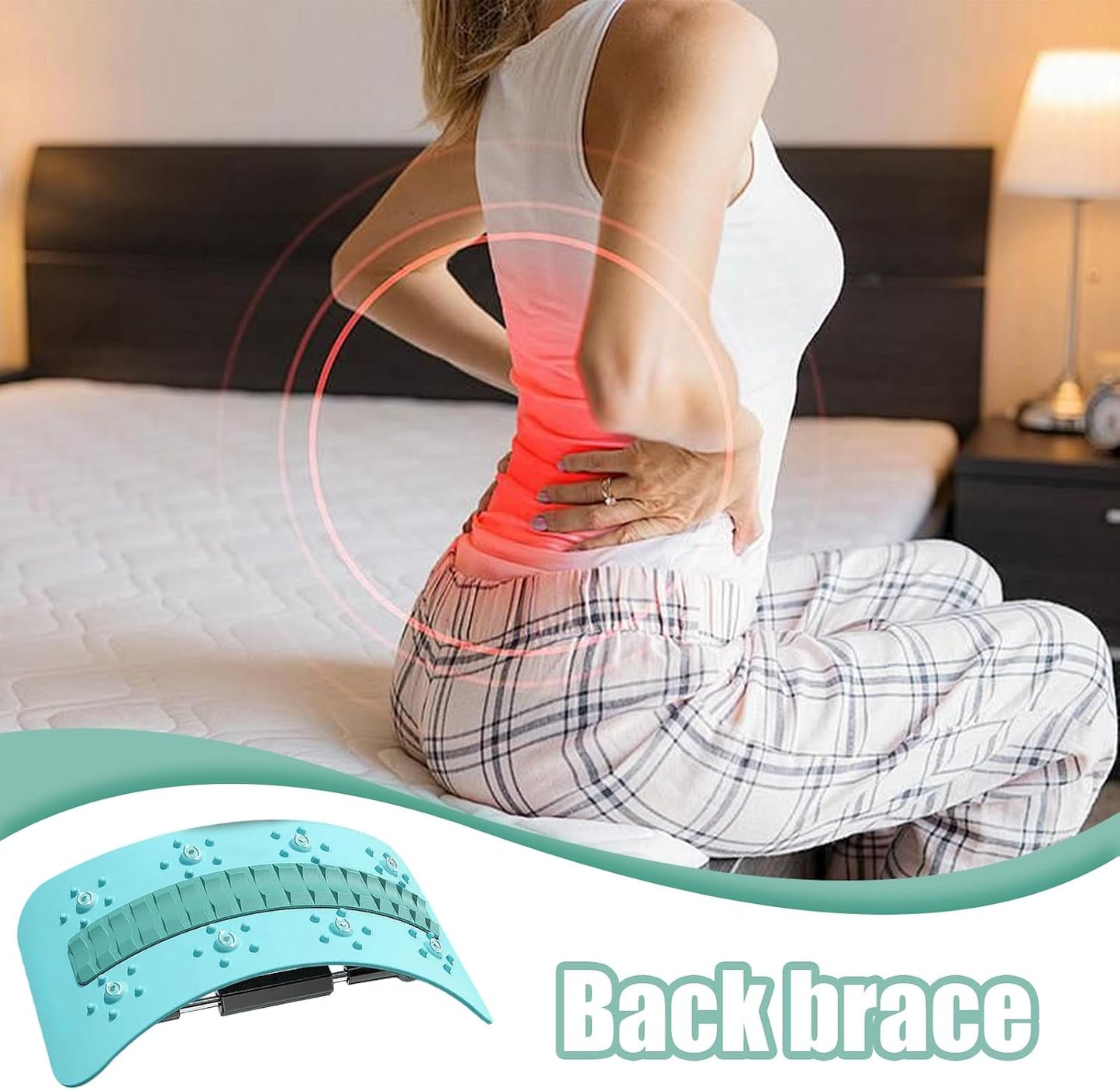 Back Stretcher Device, Multi-Level Back Support Adjustable, Spinal Board Massager with Curved Design, Stretching Equipment Tool Relieves Tension, for Daily Stretching and Relaxation