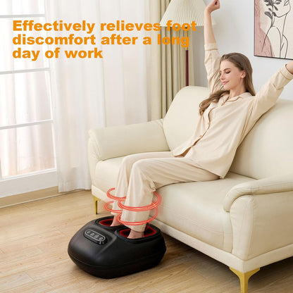 LINGTENG Foot Massager, Heated Foot Massager, Foot Massage with 3 Modes, 3 Intensity Levels, 15-Min Timer, Birthday Gifts for Women Men, Father Day Gifts, Size up to 13"