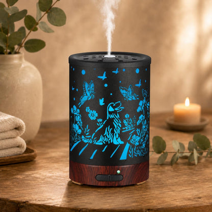 Essential Oil Diffuser, Ultrasonic Diffuser for Essential Oil, Cool Mist Humidifier Aromatherapy Diffuser with 7 Color Lighting Changing Modes, Waterless Auto Shut-Off for Home（Flower Fairy）