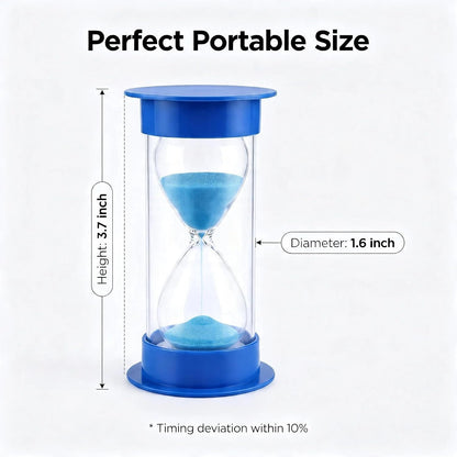 60 Minutes Hourglass Sand Timer, Dual Protection Hour Glass with Sand, Sand Timer for Kids Safety, Sand Clock Watch, Creative Gift, Living Room Office Decorative (Blue)