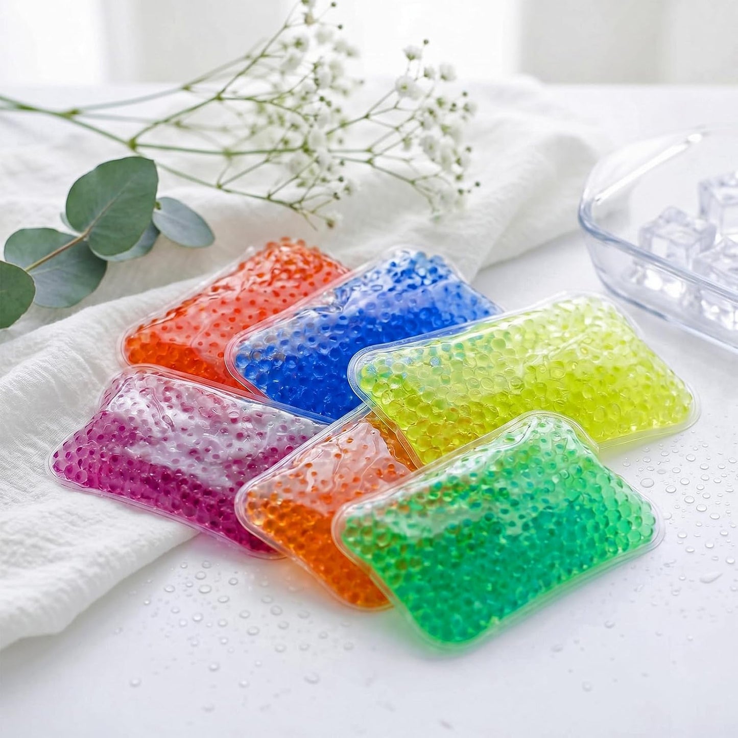 TrelaCo 24 Pcs Gel Bead Ice Pack 4 x 6 Inch Reusable Hot Cold Pack Soft Small Gel Cooling Pad Compress for Sports Swelling, Knee, Shoulder, Foot, Back, Ankle, Neck, Elbow Injuries Wrap Pain Relief