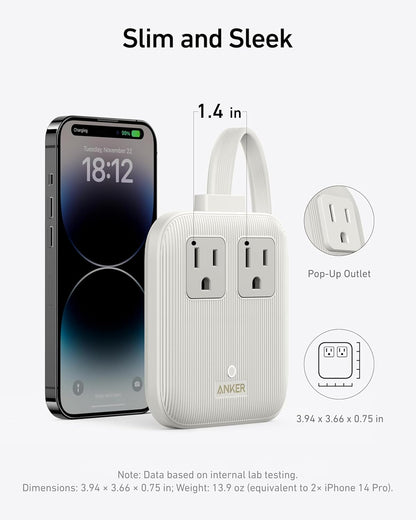Anker Travel Power Strip, Anker Nano 67W Max 6-in-1 USB C Charger, 2 USB C