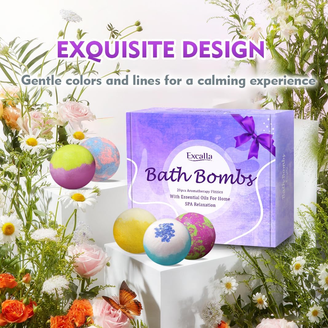 Bath Bombs for Women Gift Set, 15 Pcs Handmade Bubble Bathbombs, Shea & Coco Butter Dry Skin Moisturize, SPA Relaxing Gifts for Women & Men, Her, Girls, Wife, Birthday