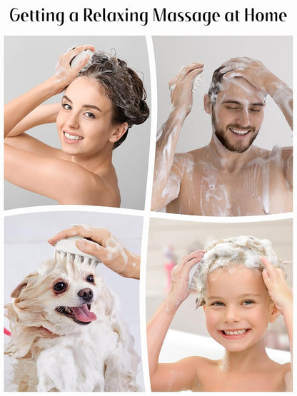HEETA Scalp Massager Hair Growth 2-Pack, Soft Silicone Scalp Scrubber Shampoo Brush for Exfoliation Dandruff Removal Head Massage Stress Relax, Wet & Dry Use for Women Men Thick Thin Curly Hair Care