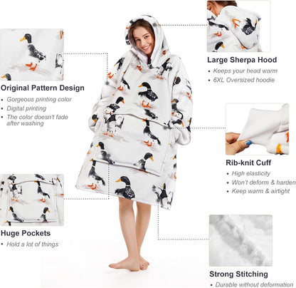 Narecte Cozy Oversized Blanket Hoodie Wearable Blanket Adults Soft Hooded Blanket Hoodie Birthday Gifts for Women Christmas - Colors A