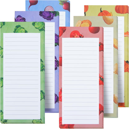 6 Pack Magnetic Notepads, Notepads Grocery List Magnet Pad for Fridge,Full Magnet Back Design Notepad for Grocery Lists, Shopping Lists, to-Do Lists(240 Sheets)