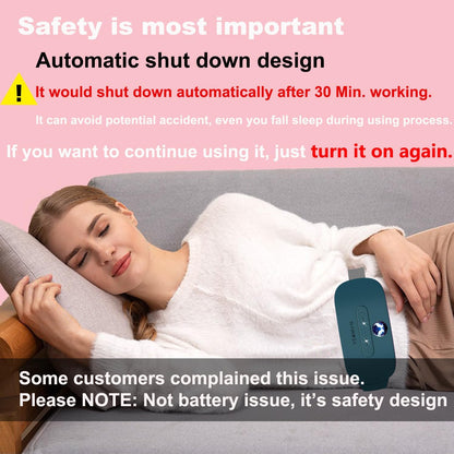 Portable Cordless Heating Pad, Electric Waist Belt Device, Fast Heating Pad with 3 Heat Levels and 3 Massage Modes, Back or Belly Heating Pad, Gift for Her, Women and Girl