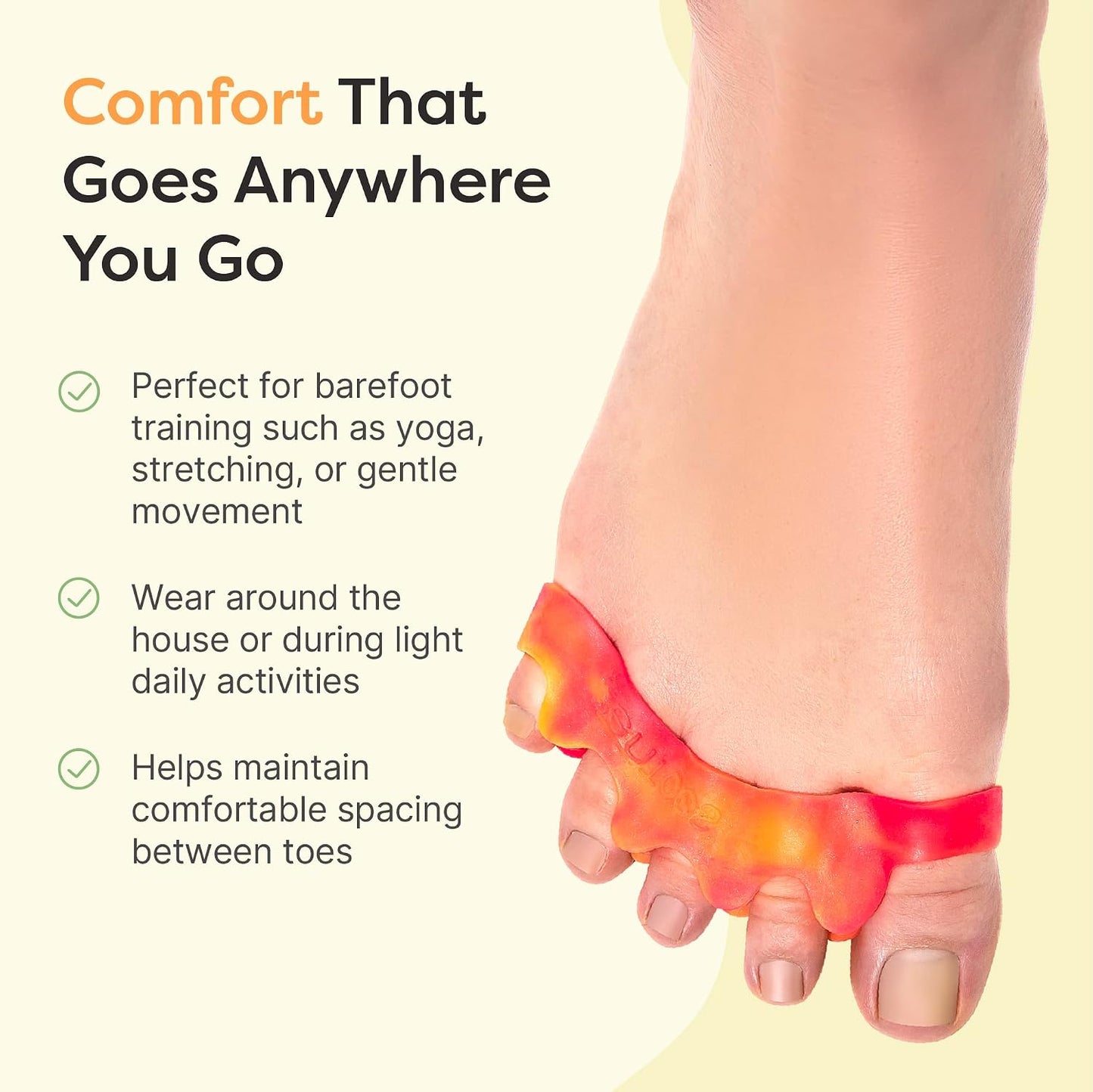 ZenToes Silicone Toe Spacers and Separators for Correct Toe Alignment, Bunion Relief, Hammertoe Straightener, Gel Orthopedic Corrector – 1 Pair (Black)