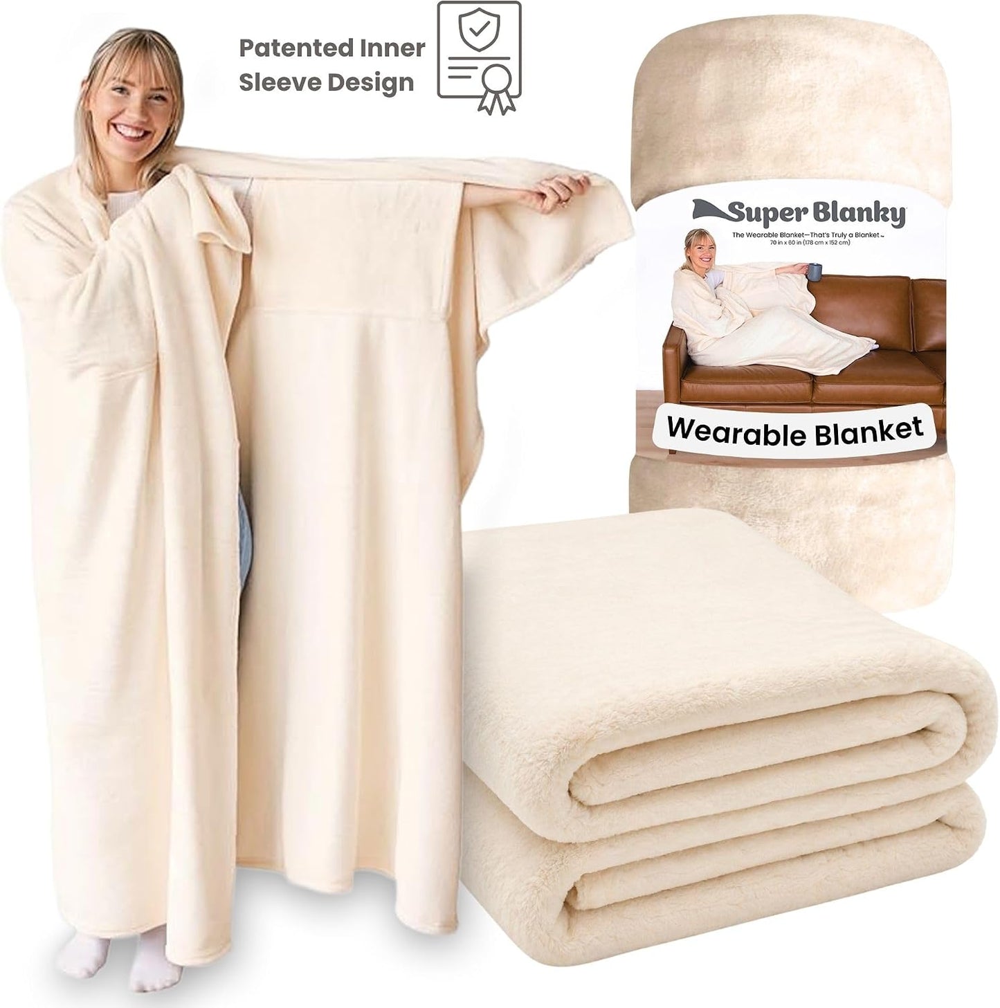 Super Blanky Wearable Blankets for Women & Men, Graduation Day Gift for Her, Cozy Gifts for Women, Wife Birthday Gifts Ideas