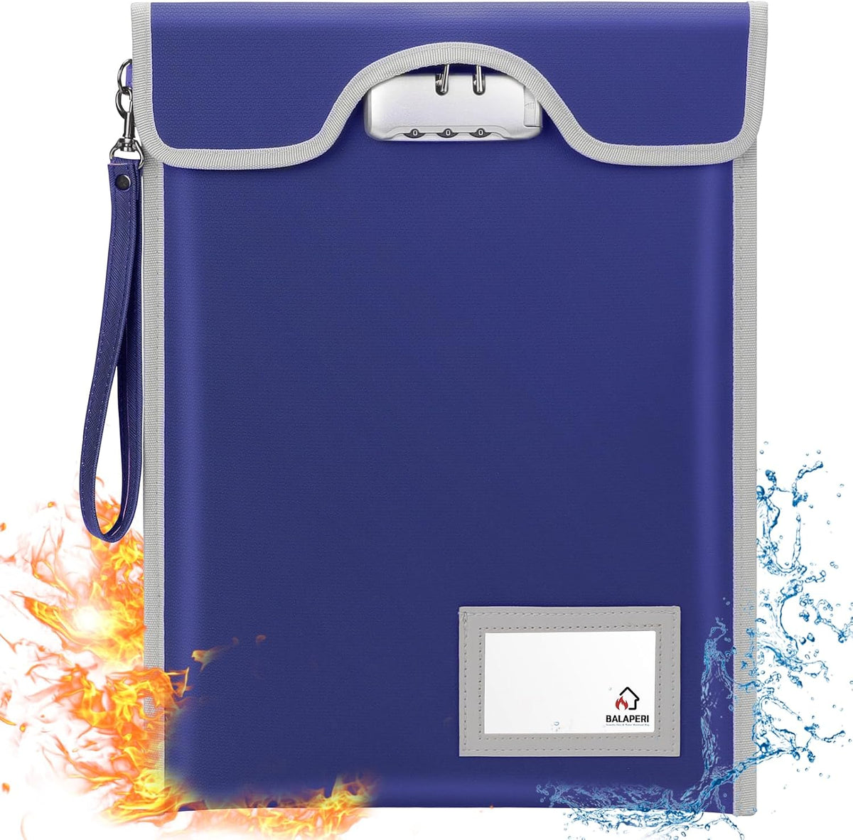 Fireproof Document Bag with Lock (5200℉), 15”x 11”Fireproof Money Bag, Waterproof Zipper Pouch for A4 A5 Legal Letter Size Document, Tablet, Valuables, Jewelry, Cash and Passport