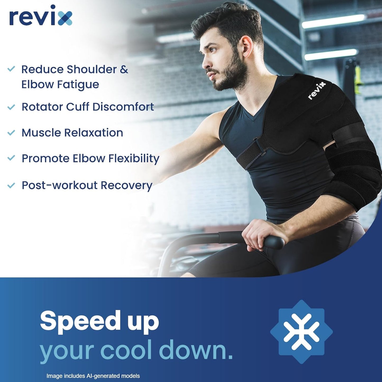 REVIX Arm Ice Pack Wrap for Pitchers – Shoulder and Elbow Ice Pack Reusable Cold Therapy Wrap for Baseball Pitcher Arm Recovery, Adjustable Compression Sleeve for Athelete Post-Workout Muscle Relief