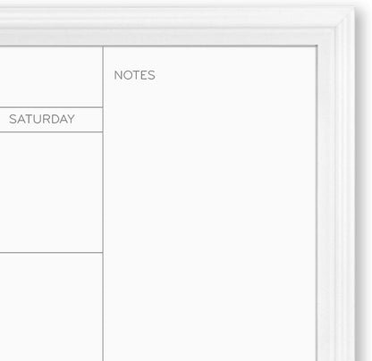 U Brands Magnetic Dry Erase Calendar White Board, 30" x 20", White Wood Style Frame, Includes Magnets