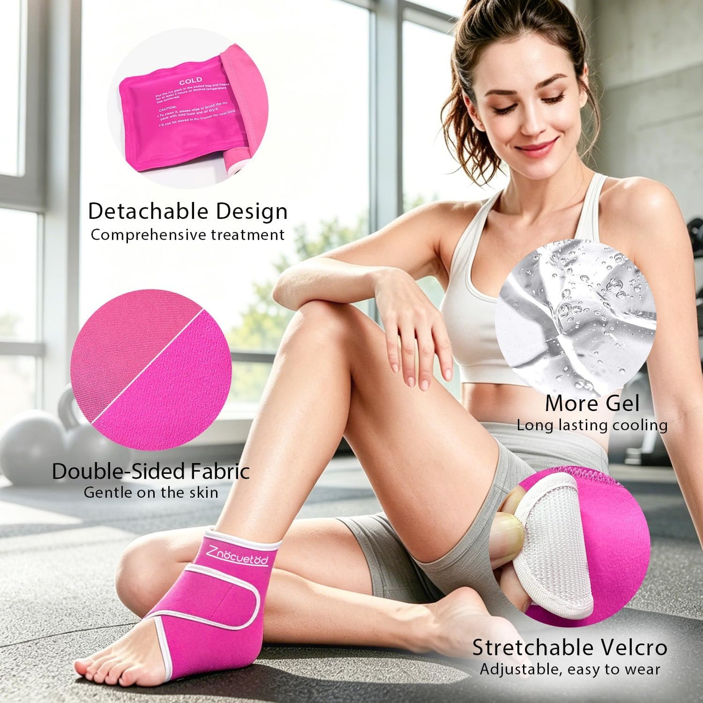 Ankle Ice Pack Wrap Reusable Gel Cold Compression for Foot Discomfort