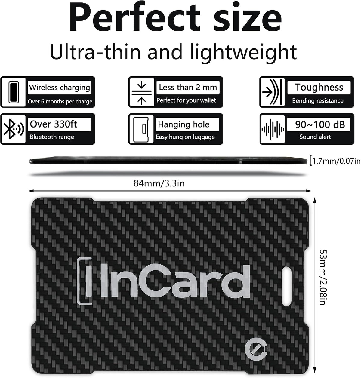 Wireless Charging Wallet Tracker Card Android & iOS, Find My