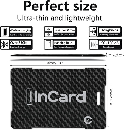 Wireless Charging Wallet Tracker Card Android & iOS, Find My