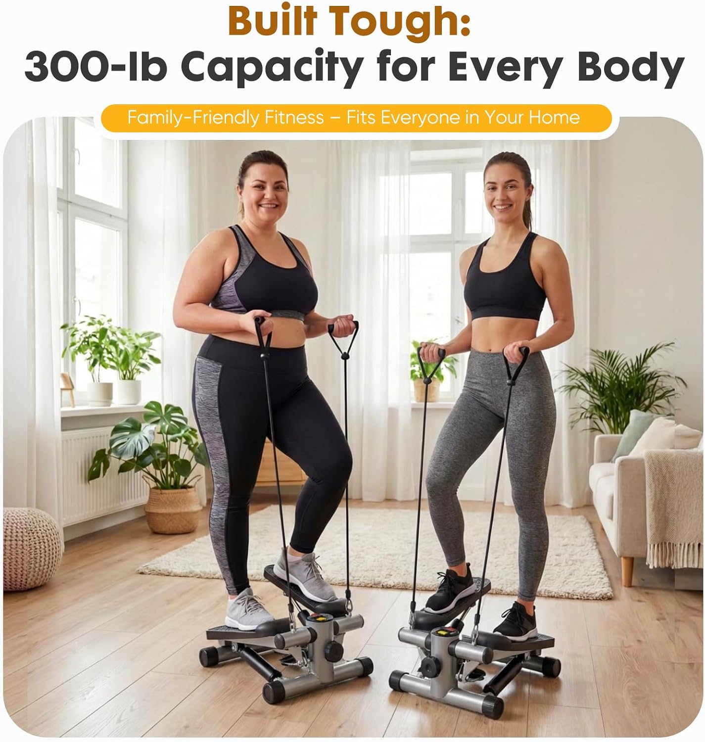 NEWBULIG Mini Stepper for Exercise at Home Stair Step Machine for Indoor Fitness Portable Home Gym Stepper for Full Body Workout 300lb Weight Capacity