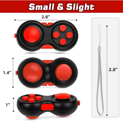 Original Fidget Toy Game, Rubberized Classical Controller Fidget Concentration Toy with 8-Fidget Functions and Lanyard - Excellent for Relieving Stress and Anxiety